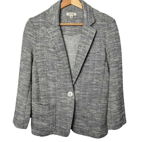Max Studio Gray Blazer with Black Stitching Design Business Casual Size Medium - Picture 1 of 7